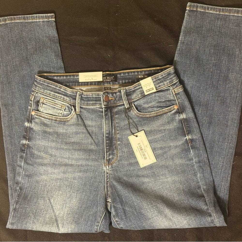 Judy Blue Tummy Control High Waist Skinny Fit Dark Blue Jeans 11/30 NWT